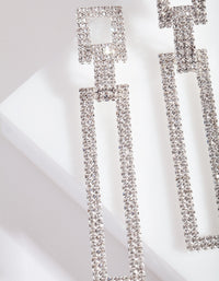 Diamante Rectangle Drop Earrings - link has visual effect only