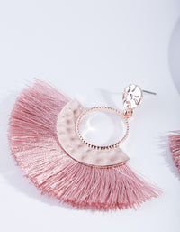 Rose Gold Circle Fringe Earrings - link has visual effect only