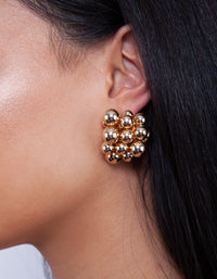 Gold Bead Stud Earrings - link has visual effect only