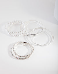 Kids Silver Diamante Bangle Pack - link has visual effect only