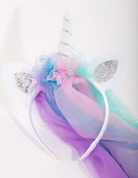 Kids Unicorn Rainbow Veil Headband - link has visual effect only