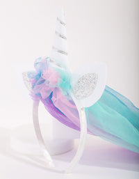 Kids Unicorn Rainbow Veil Headband - link has visual effect only