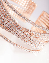 Rose Gold Diamante Wide Layered Cuff - link has visual effect only