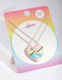 Kids Silver BFF Heart Necklace Pack - link has visual effect only