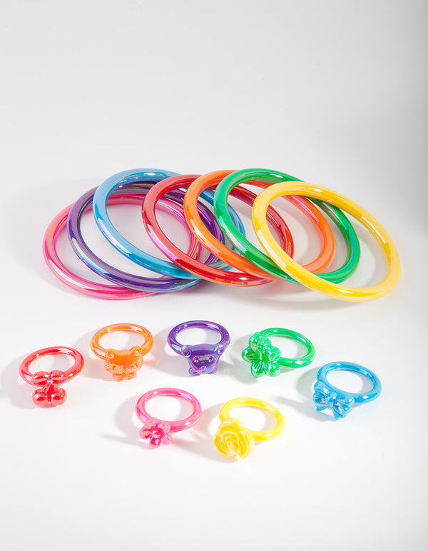 Kids Multi Bracelet Ring Set