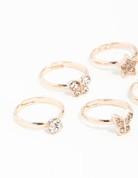 Kids Rose Gold Diamante Pearl Flower & Bow 6-Pack - link has visual effect only