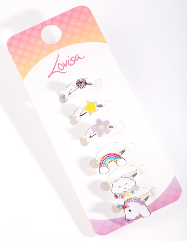 Kids Cloud Unicorn Ring 6-Pack