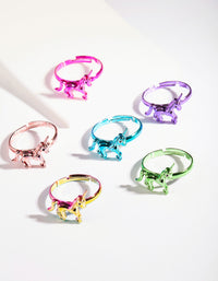 Kids Coated Metal Unicorn Ring 6-Pack - link has visual effect only