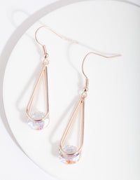 Rose Gold Cubic Zirconia Teardrop Earrings - link has visual effect only