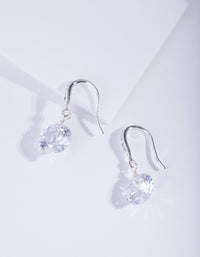 Silver Cubic Zirconia Classic Diamante Drop Earrings - link has visual effect only