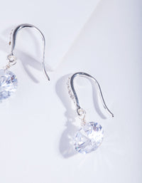 Silver Cubic Zirconia Classic Diamante Drop Earrings - link has visual effect only