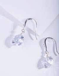 Silver Cubic Zirconia Classic Diamante Drop Earrings - link has visual effect only