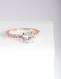 Rose Gold Diamante Engagement Ring - link has visual effect only