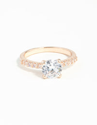 Rose Gold Diamante Engagement Ring - link has visual effect only