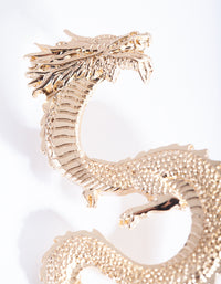 Gold Large Swirl Dragon Earrings - link has visual effect only