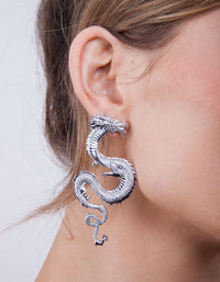 Silver Statement Dragon Earrings - link has visual effect only