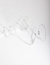 Silver Diamante Multi Hoop Earring Pack - link has visual effect only