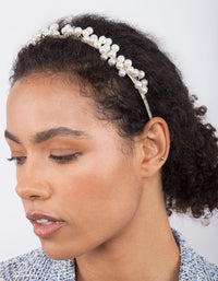 Silver Scattered Pearl Headband - link has visual effect only