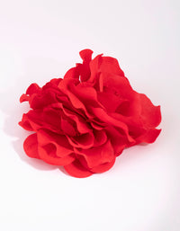 Large Red Trio Rose Flower Corsage Clip - link has visual effect only