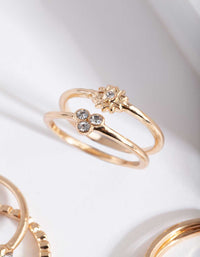 Gold Diamante Textured Ring Pack - link has visual effect only