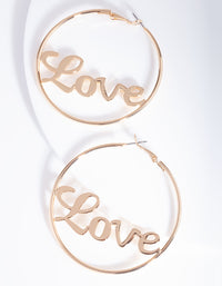 Gold Love Hoop Earrings - link has visual effect only