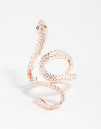 Rose Gold Etched Snake Swirl Ring - link has visual effect only