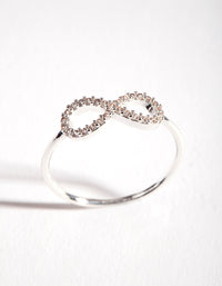 Silver Cubic Zirconia Infinity Ring - link has visual effect only