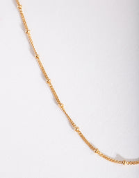 Gold Plated Sterling Silver Bead Chain Necklace - link has visual effect only