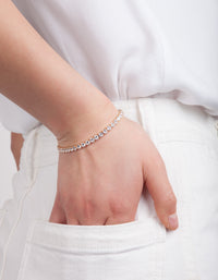 Gold Cubic Zirconia Tennis Bracelet - link has visual effect only