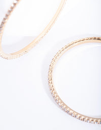 Gold Thin Diamante Hoop Earrings - link has visual effect only