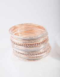 Rose Gold Diamante Glitter Bangle 20-Pack - link has visual effect only