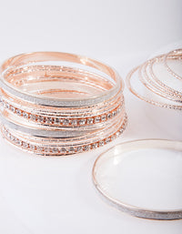 Rose Gold Diamante Glitter Bangle 20-Pack - link has visual effect only