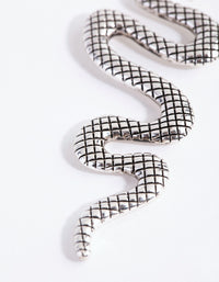 Antique Silver Textured Snake Earrings - link has visual effect only