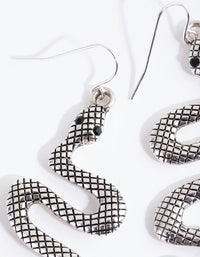 Antique Silver Textured Snake Earrings - link has visual effect only