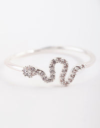 Silver Cubic Zirconia Snake Ring - link has visual effect only