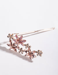 Rose Gold Crystal Flower Multi Clip - link has visual effect only