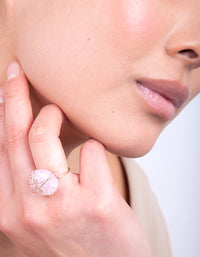 Rose Gold Pink Stone Ring - link has visual effect only