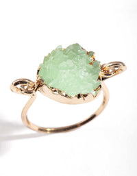 Gold Jade Druzy Ring - link has visual effect only