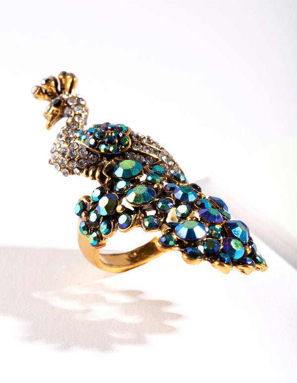 Rainbow Peacock Ring