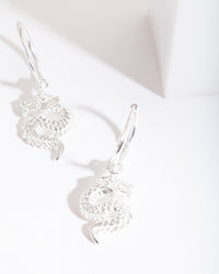 Sterling Silver Dragon Hoop Earrings - link has visual effect only