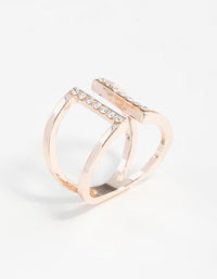 Rose Gold Open Diamante Ring - link has visual effect only