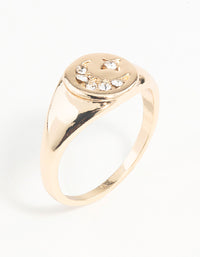 Gold Celestial Diamante Moon Ring - link has visual effect only