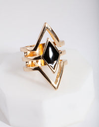 Gold Diamond Shape Ring - link has visual effect only