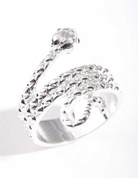 Silver Etched Snake Ring - link has visual effect only