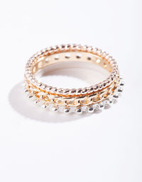 Mixed Metal Chain Ring Stack - link has visual effect only