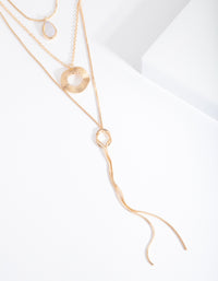 Gold Semi-Precious Multi Layer Necklace - link has visual effect only