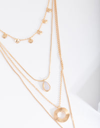 Gold Semi-Precious Multi Layer Necklace - link has visual effect only