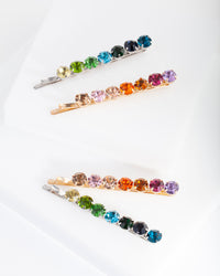 Mixed Round Multi Crystal Hair Pin 4-Pack - link has visual effect only