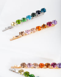 Mixed Round Multi Crystal Hair Pin 4-Pack - link has visual effect only