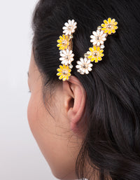 Gold Yellow Daisy Hair Clip Pack - link has visual effect only